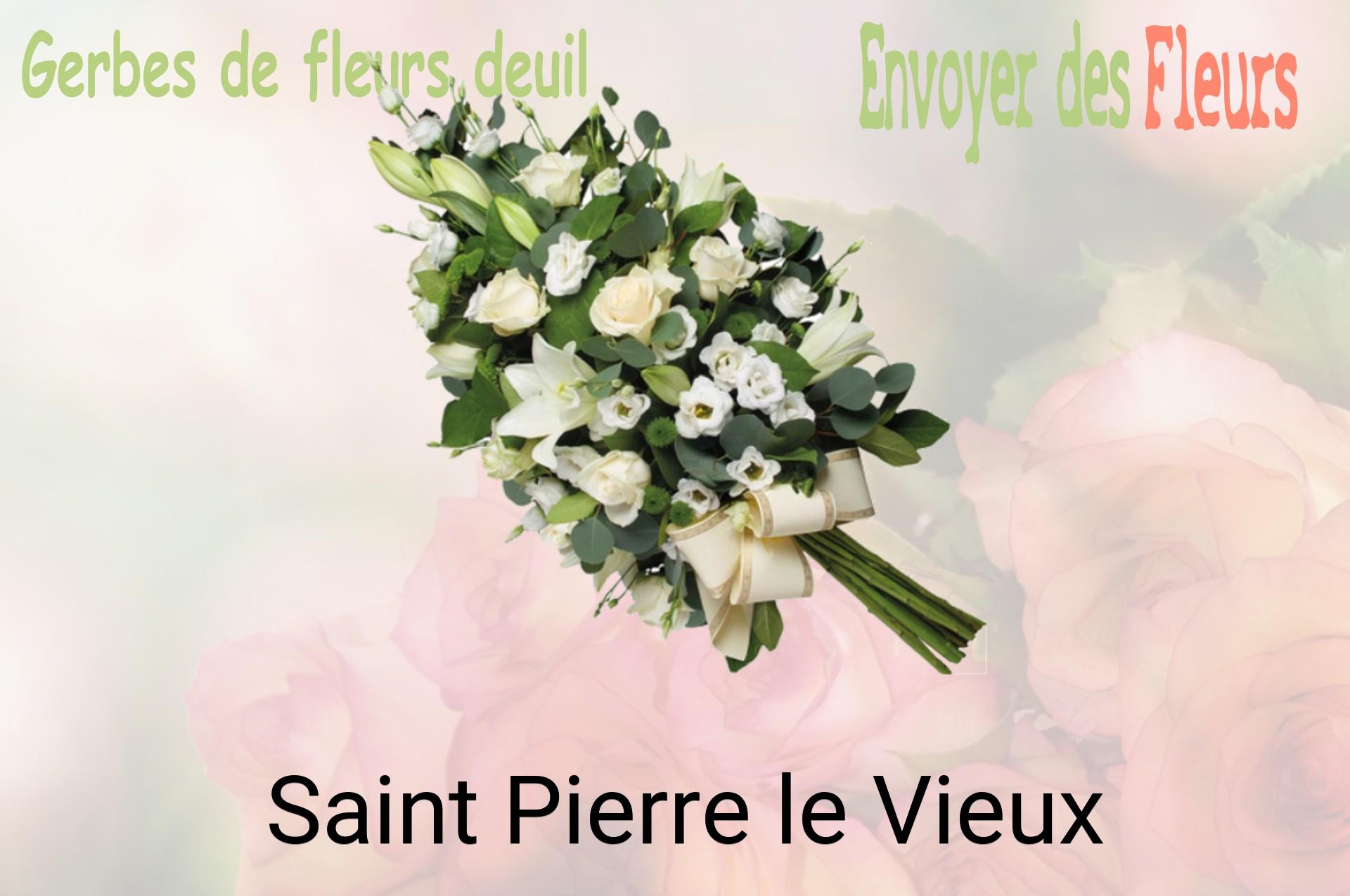 Gerbe de fleurs de deuil livrée à Saint-Pierre-le-Vieux